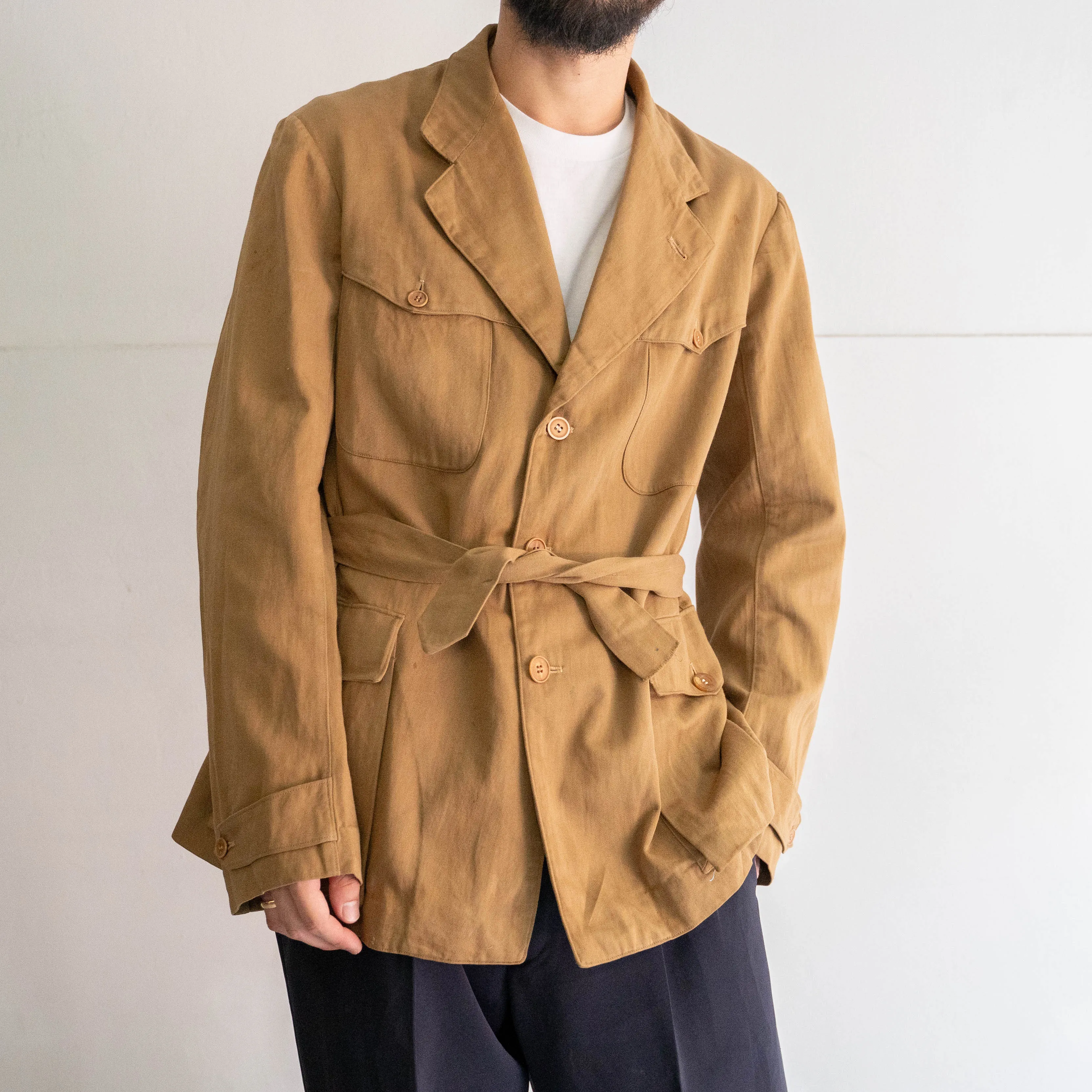 1950-60s Belgium? brown color norfolk jacket