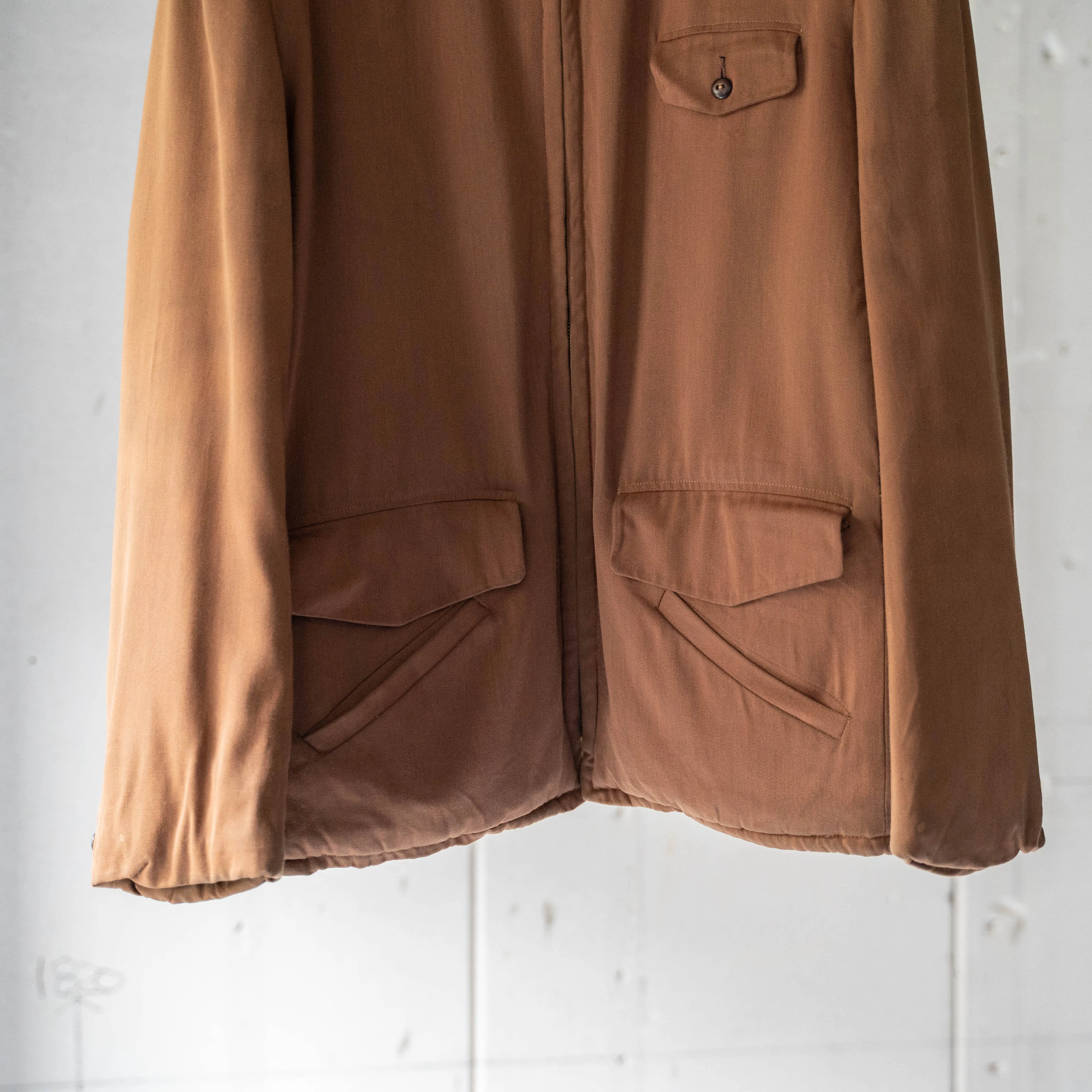 1950s USA brown color gabardine zip up jacket