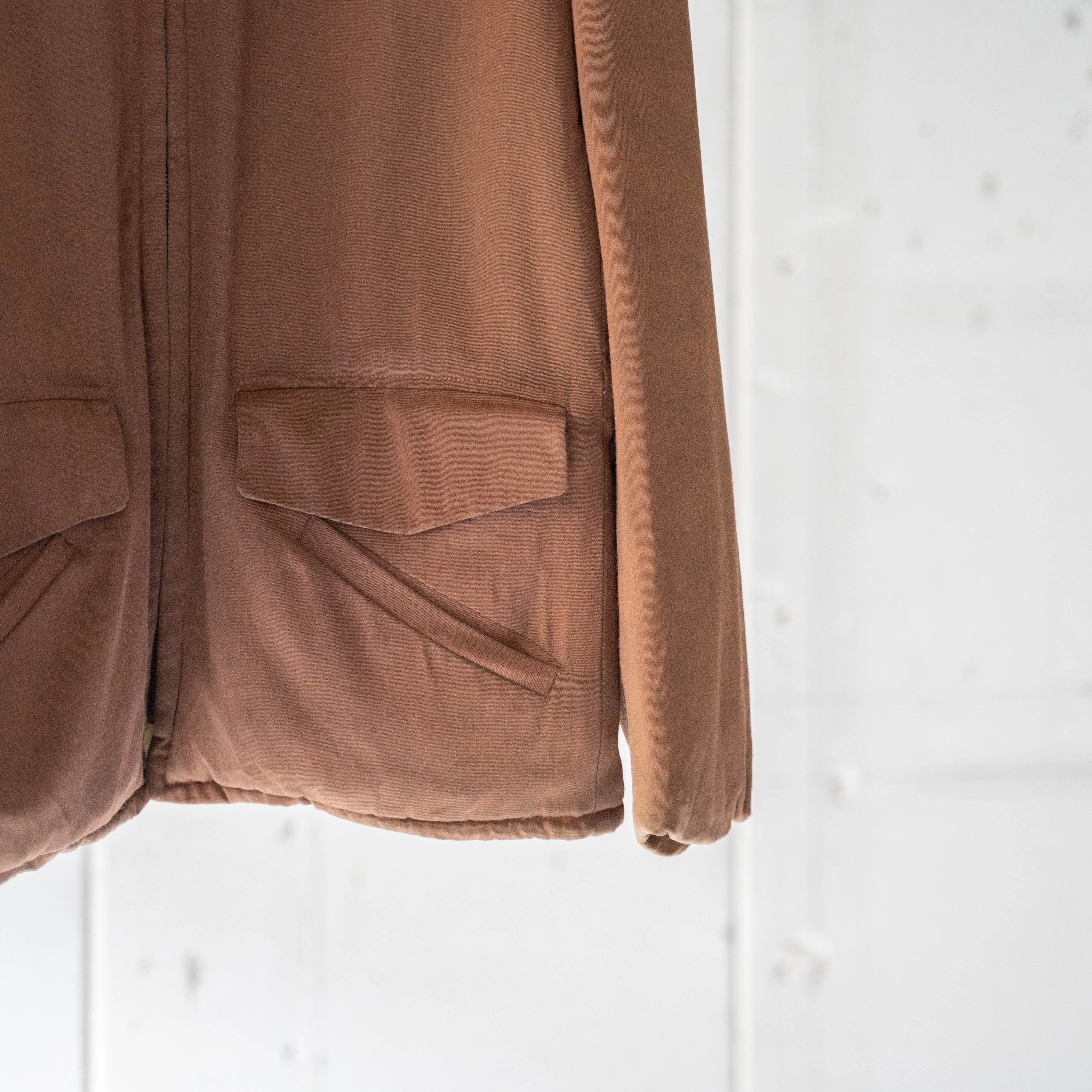 1950s USA brown color gabardine zip up jacket