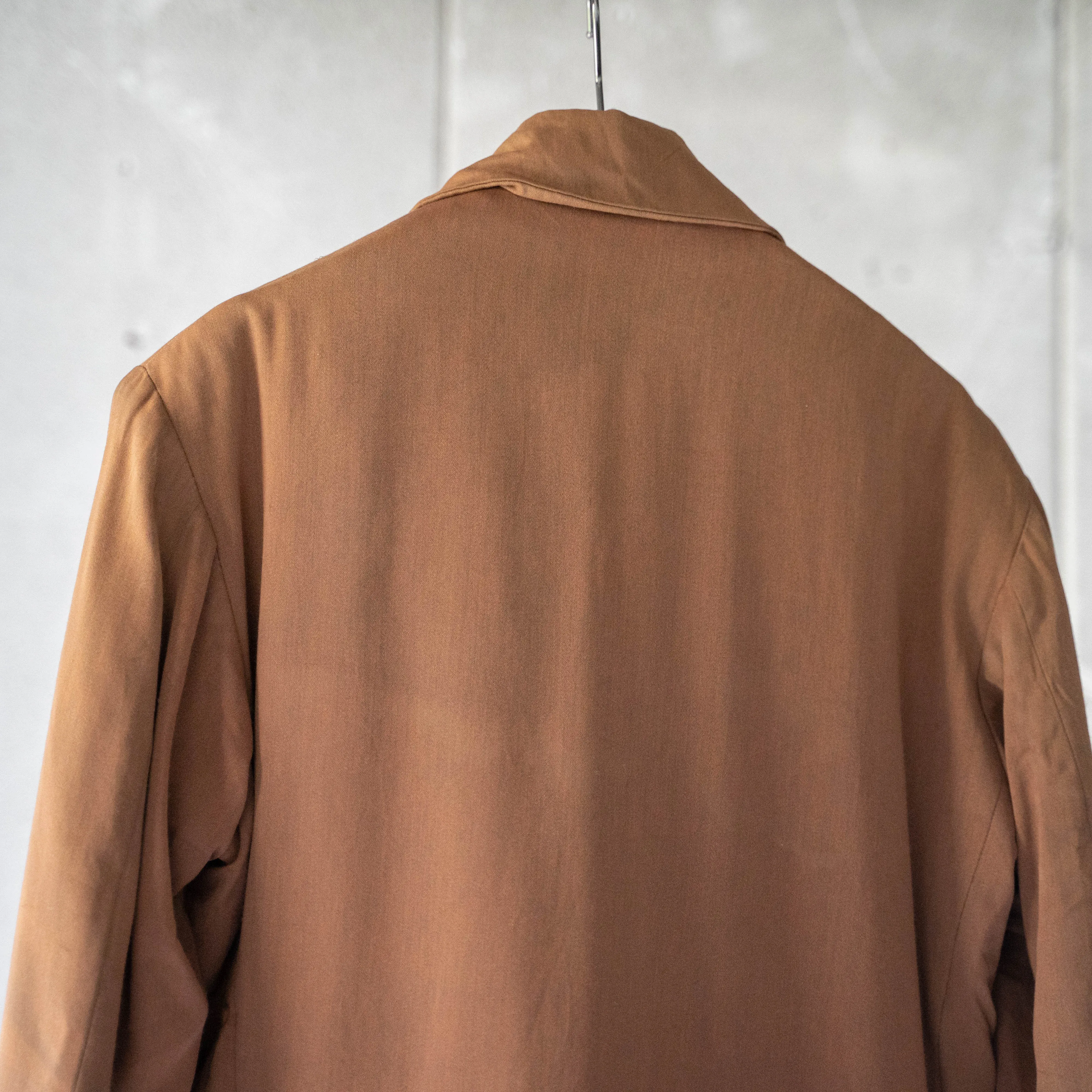 1950s USA brown color gabardine zip up jacket