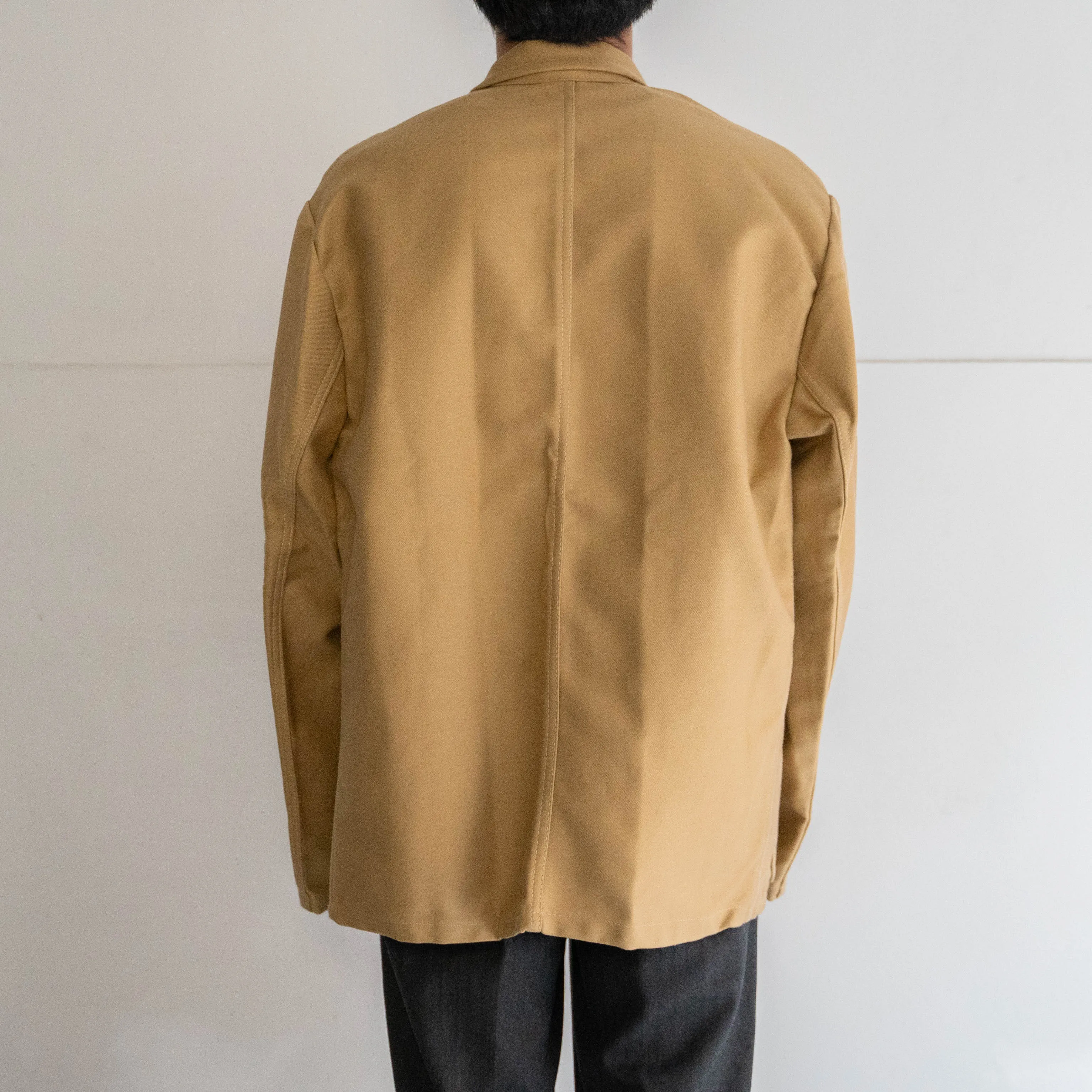 1970s German beige color elephantskin double breasted work jacket 'deadstock'