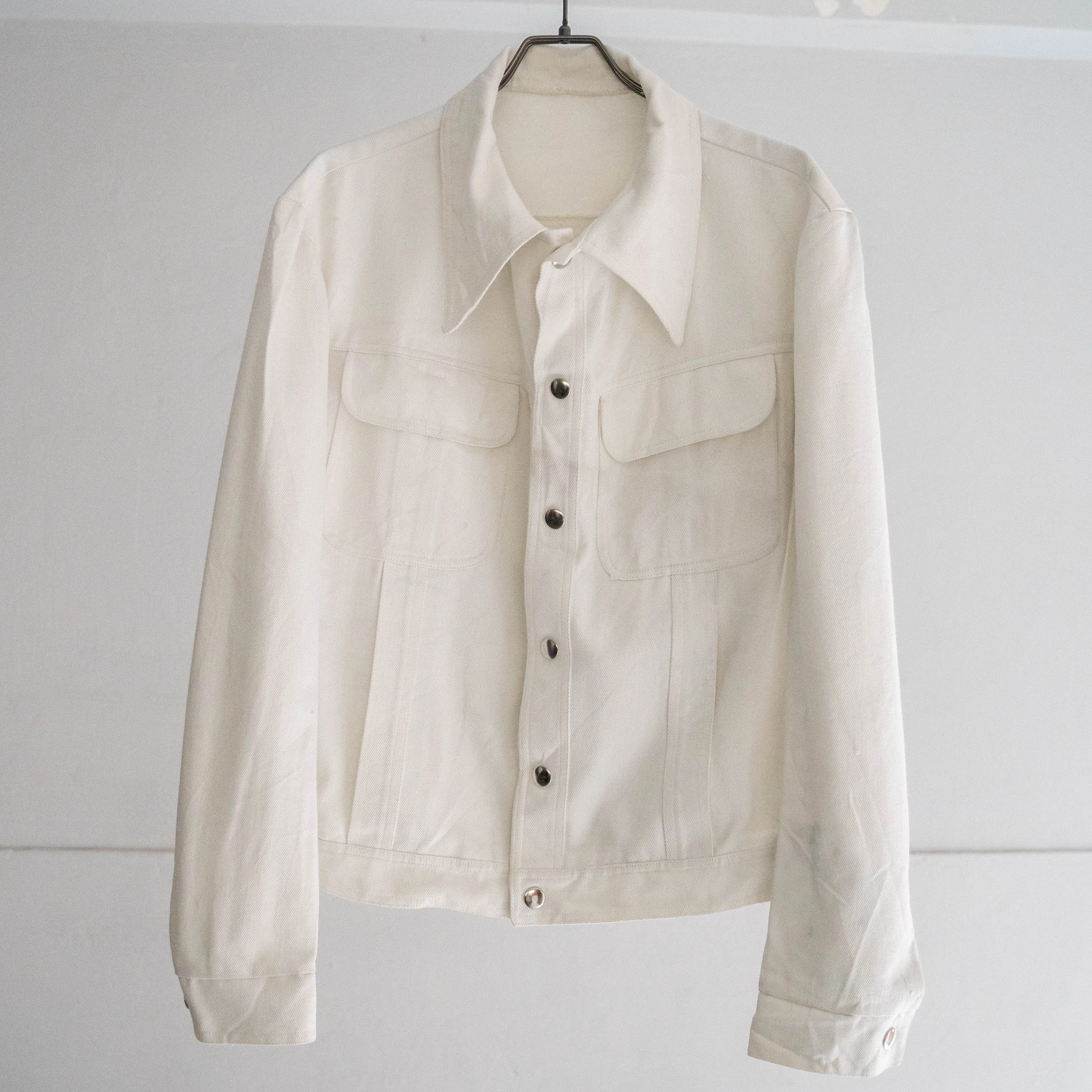 1970s white color tracker jacket 'big collar'