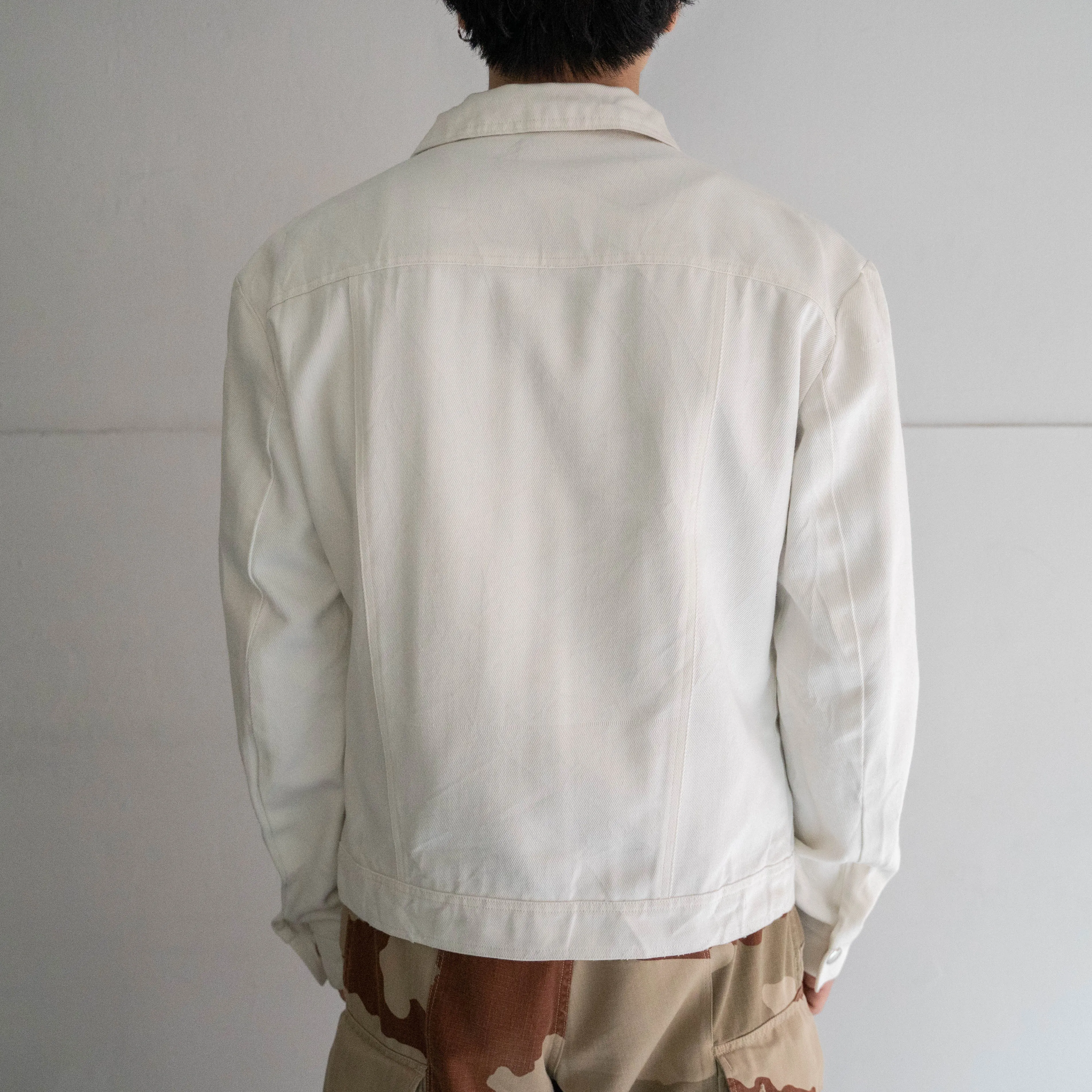 1970s white color tracker jacket 'big collar'