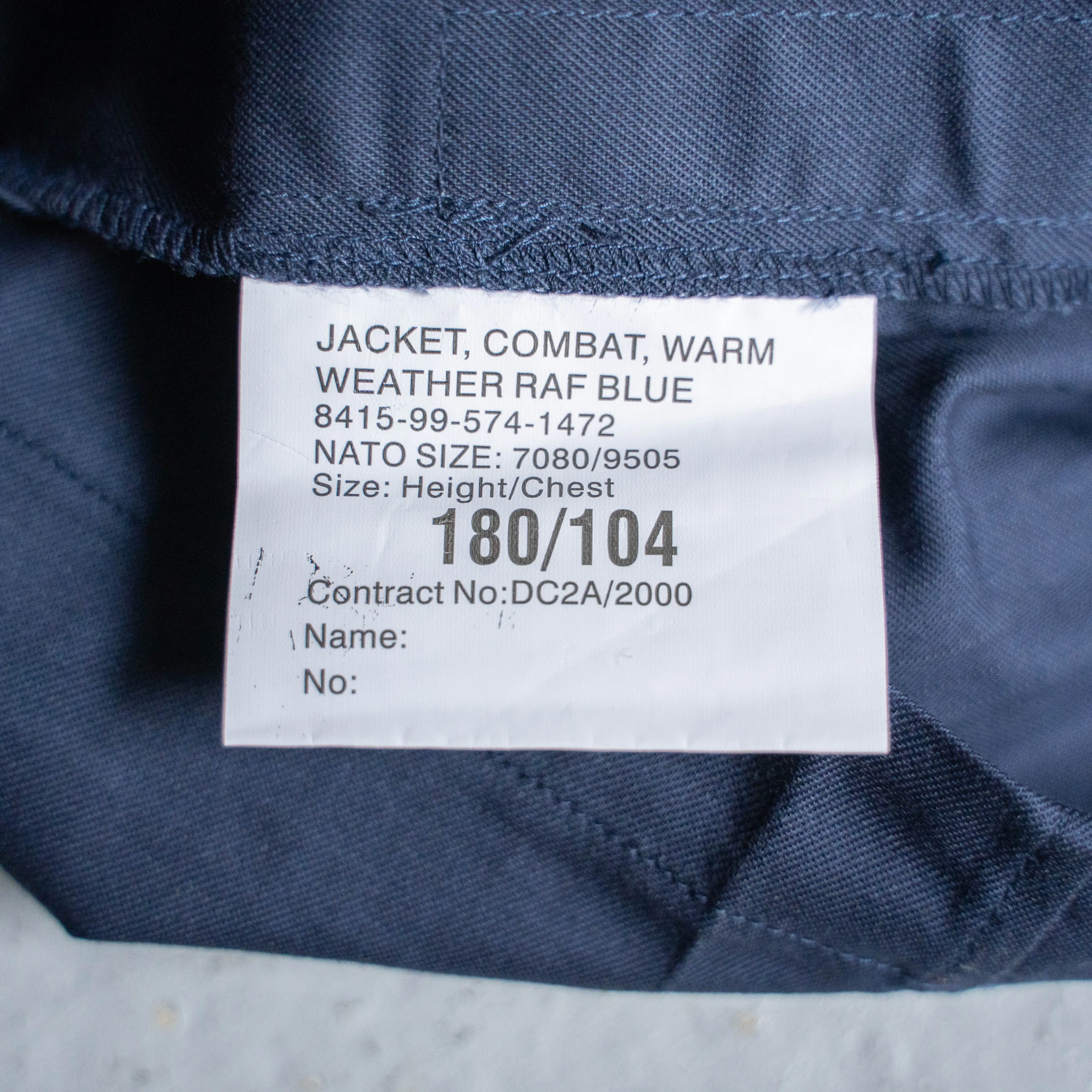 2000s British military navy color combat jacket 'RAF' -dead stock-