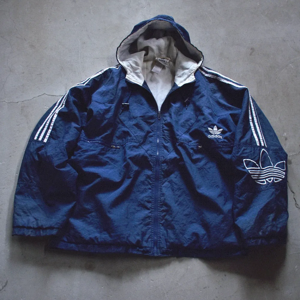 90’s adidas トレフォイルロゴ！ 中綿入り フード ナイロンジャケット 221124