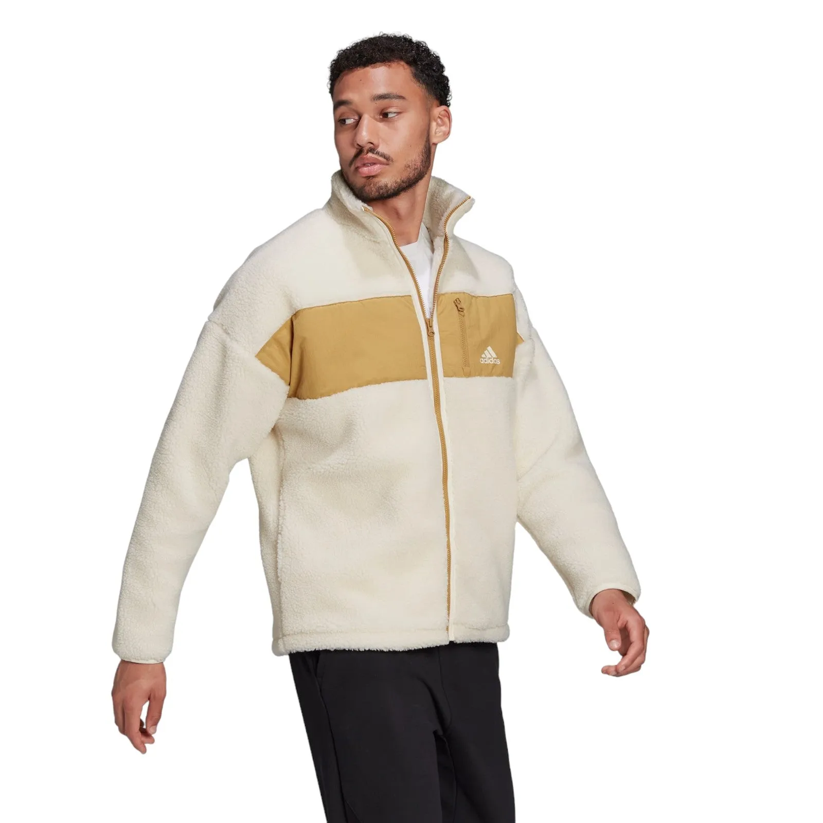 adidas Winter Jacket Colorblock Splicing Fleece - White