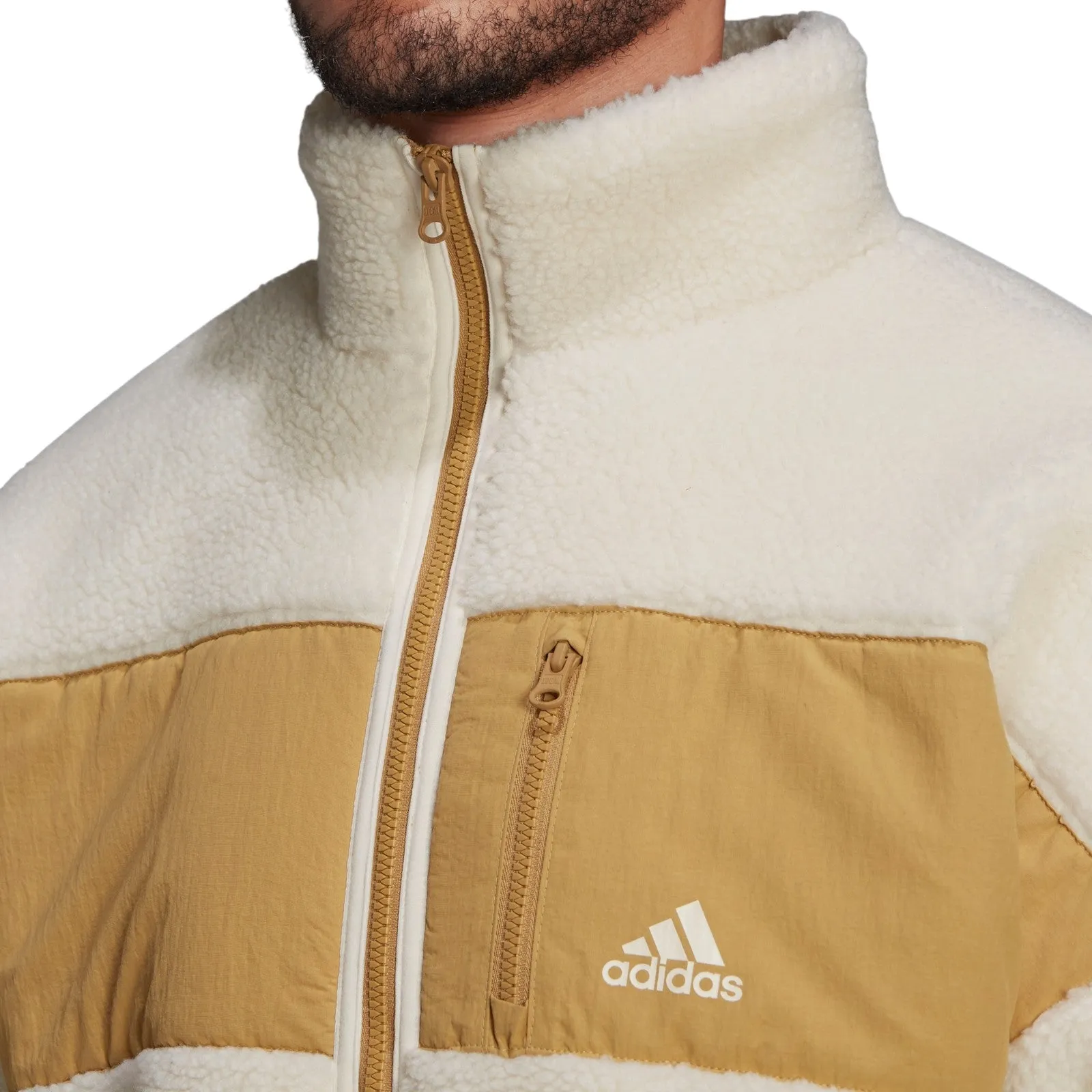 adidas Winter Jacket Colorblock Splicing Fleece - White