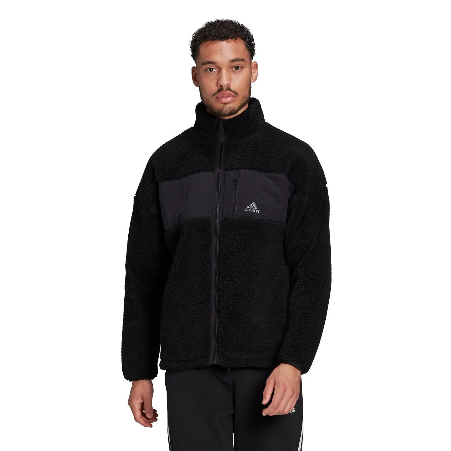 adidas Winter Sherpa Polar Fleece Jacket - Black