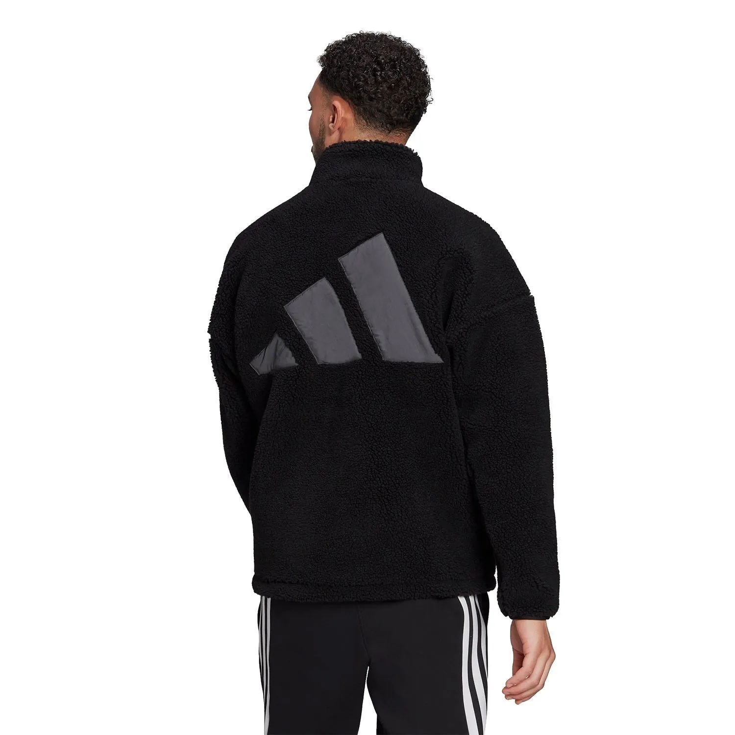 adidas Winter Sherpa Polar Fleece Jacket - Black