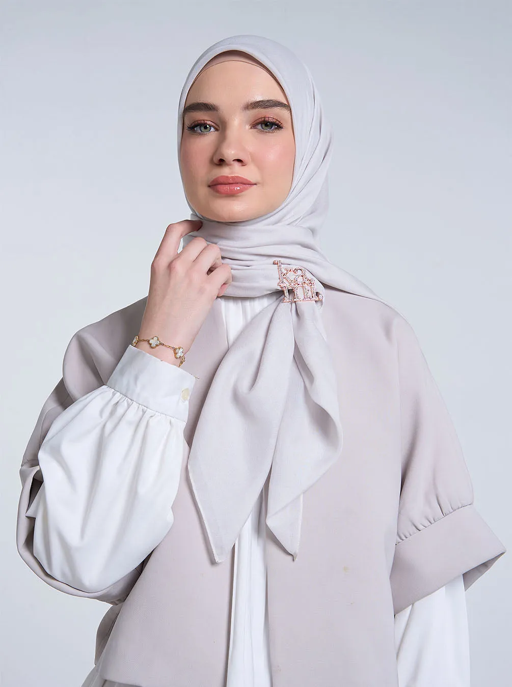 AIRY VOILE SCARF PLAIN MIST