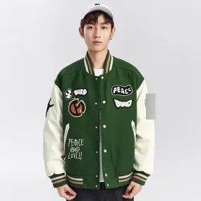 Alaska Varsity Jacket Autumn and Winter Baseball Uniform Men's and Women's Loose Jacket