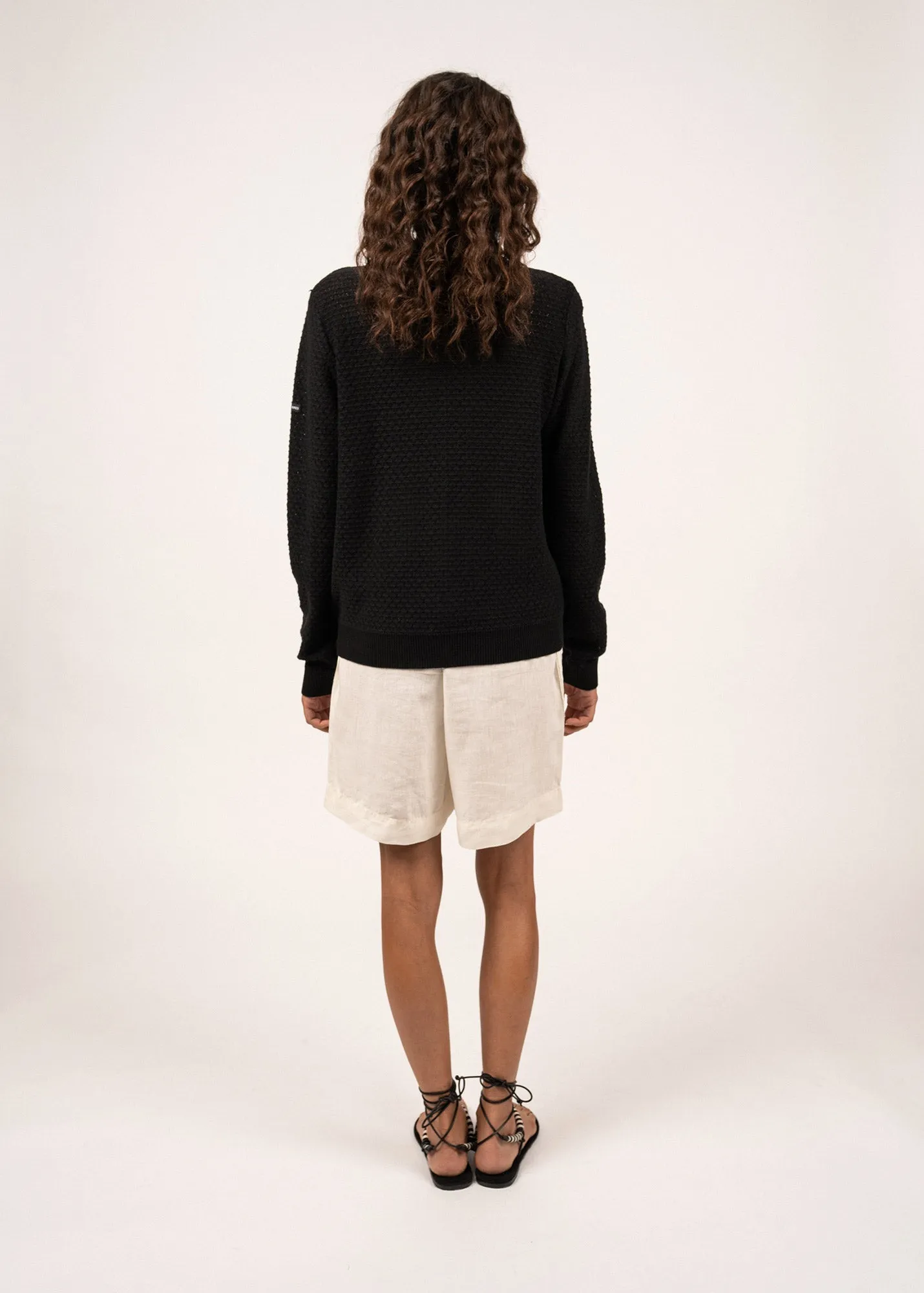 ALICANTE - Knit Cotton Cardigan (BLACK)