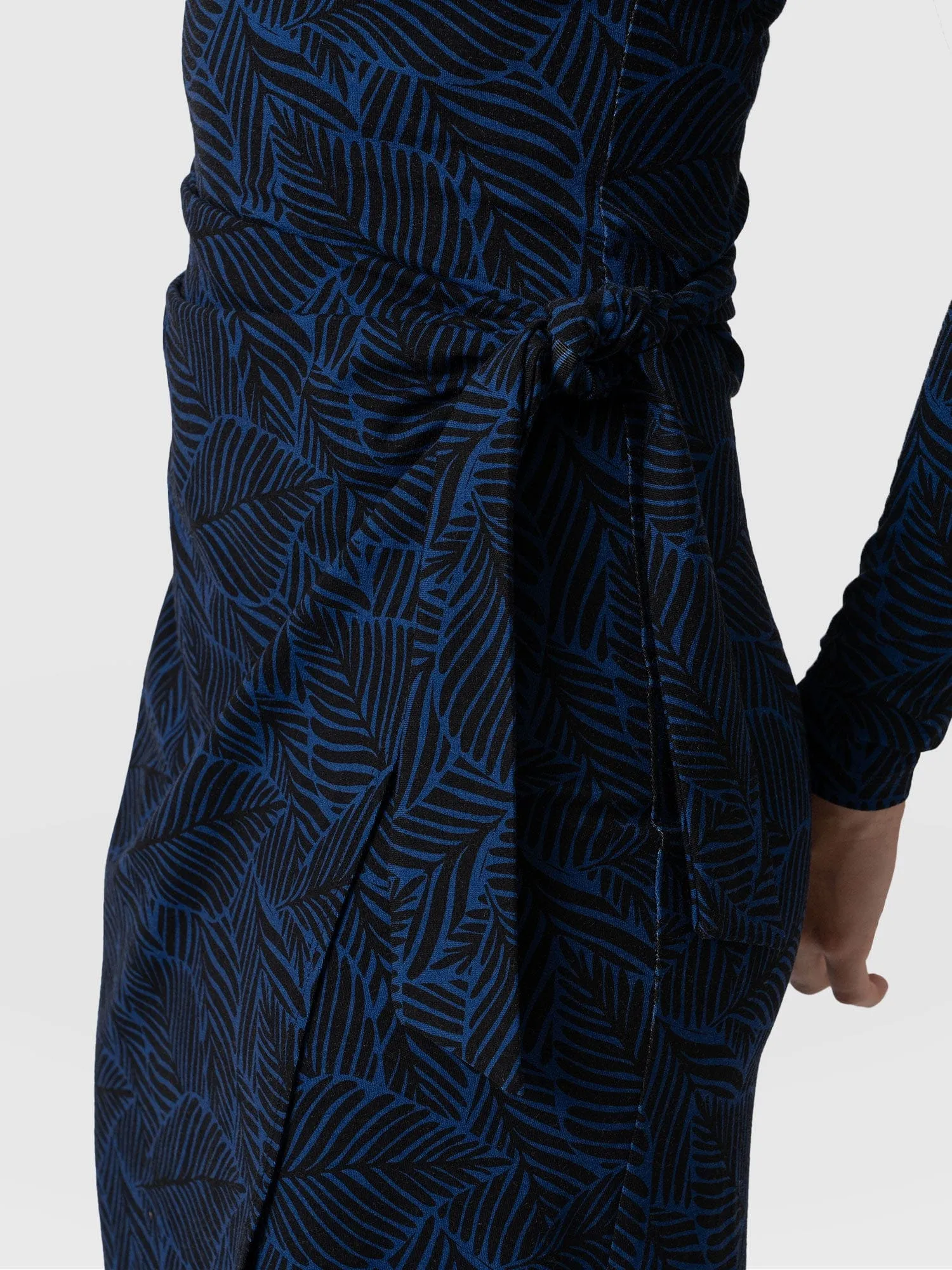 Amelia Wrap Dress - Blue Leaf