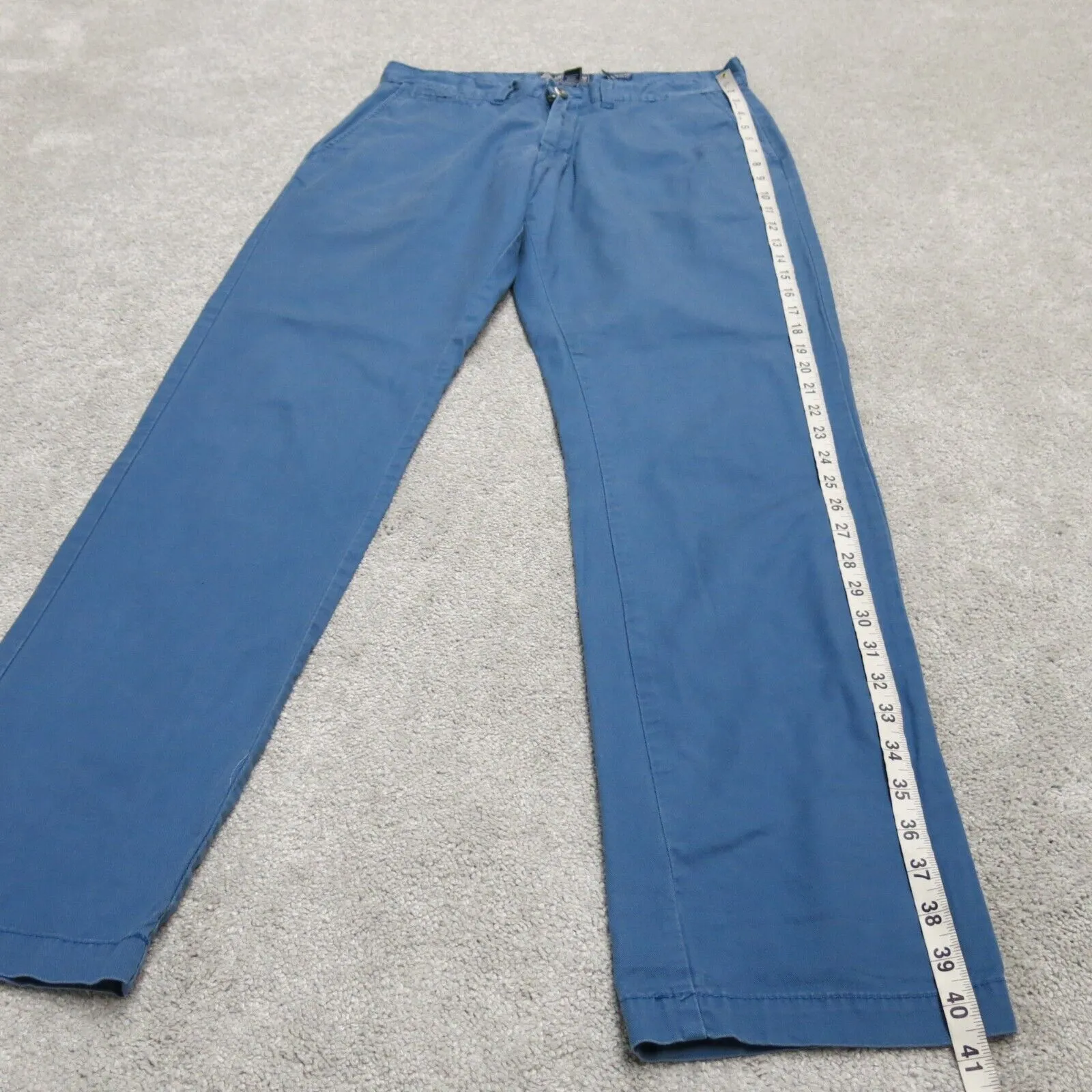 American Rag Mens Chino Pants Slim Straight Regular Fit Low Rise Blue Size 32