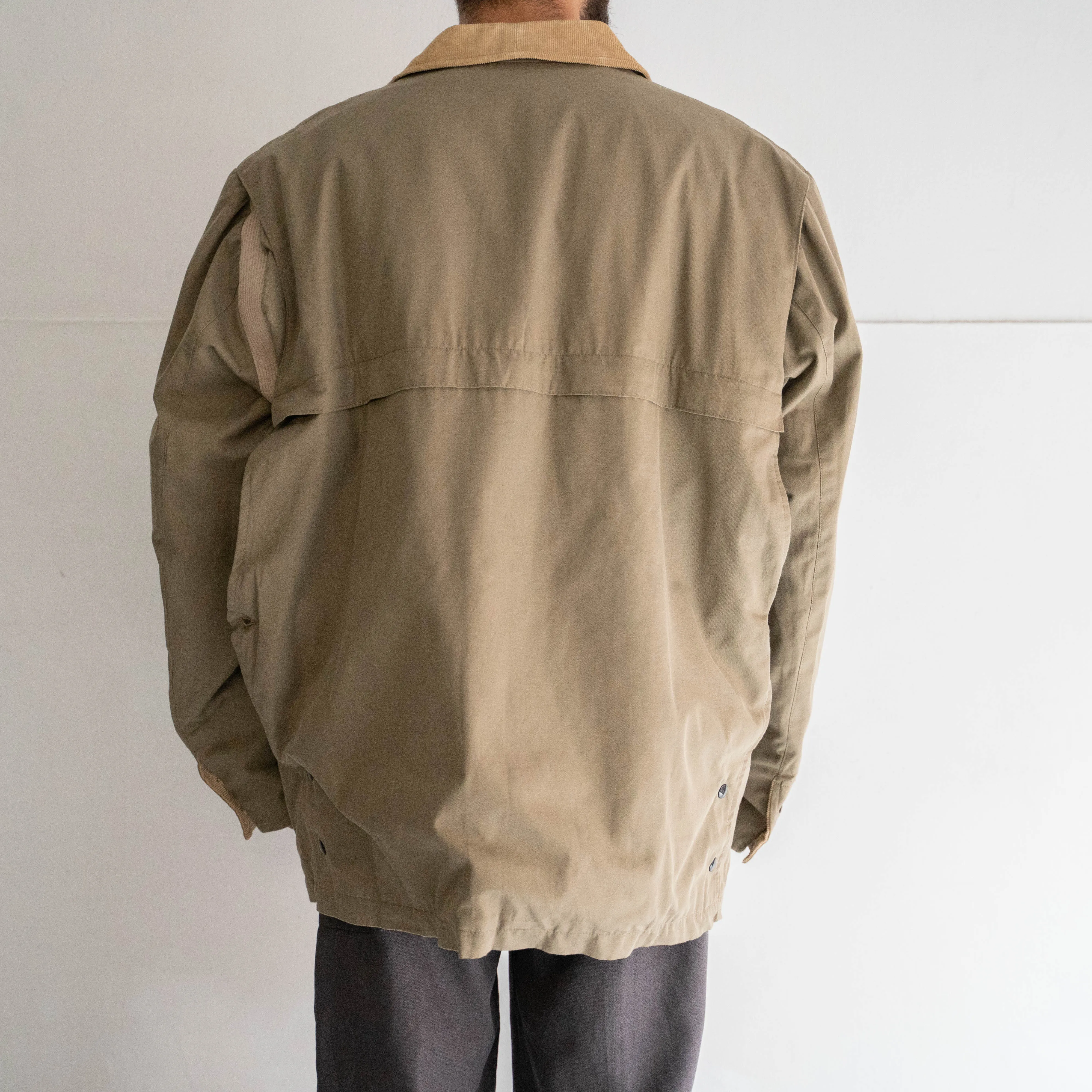 around 1970s Italy beige color hunting jacket -corduroy switching- 'mint condition'