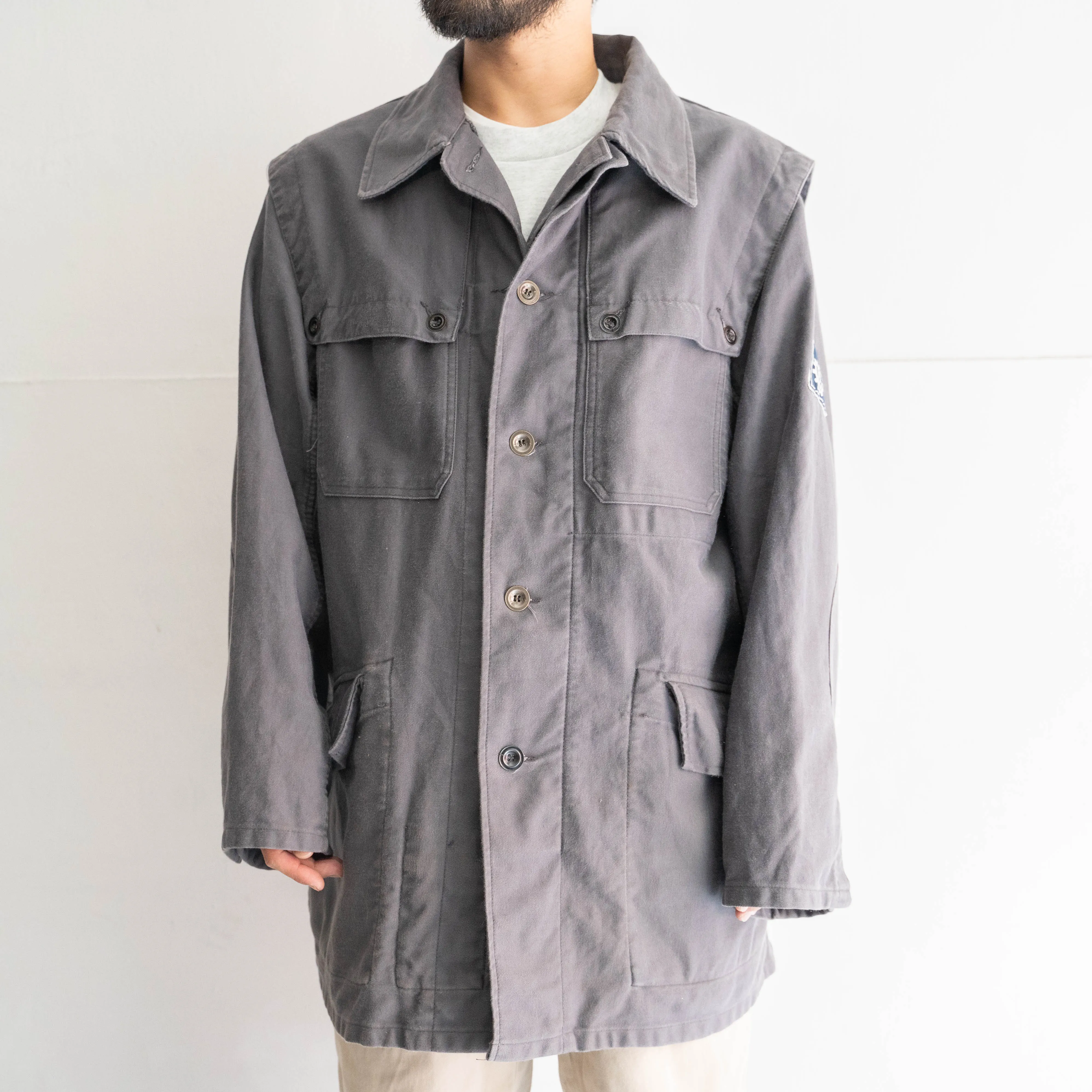 around 1980s German military gray color work jacket 'THW'