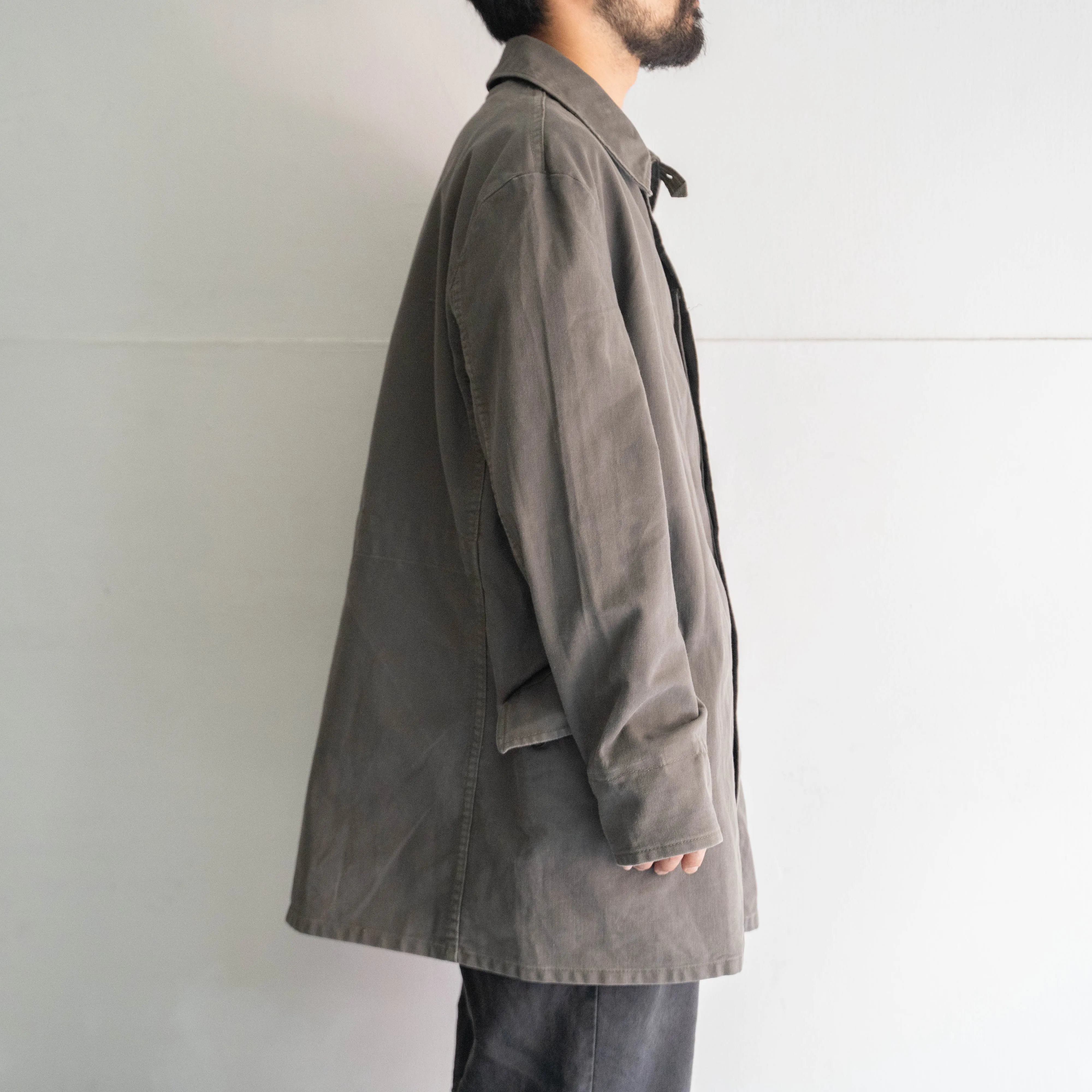 around 1990s Germany gray color logger work jacket 'german moleskin'　