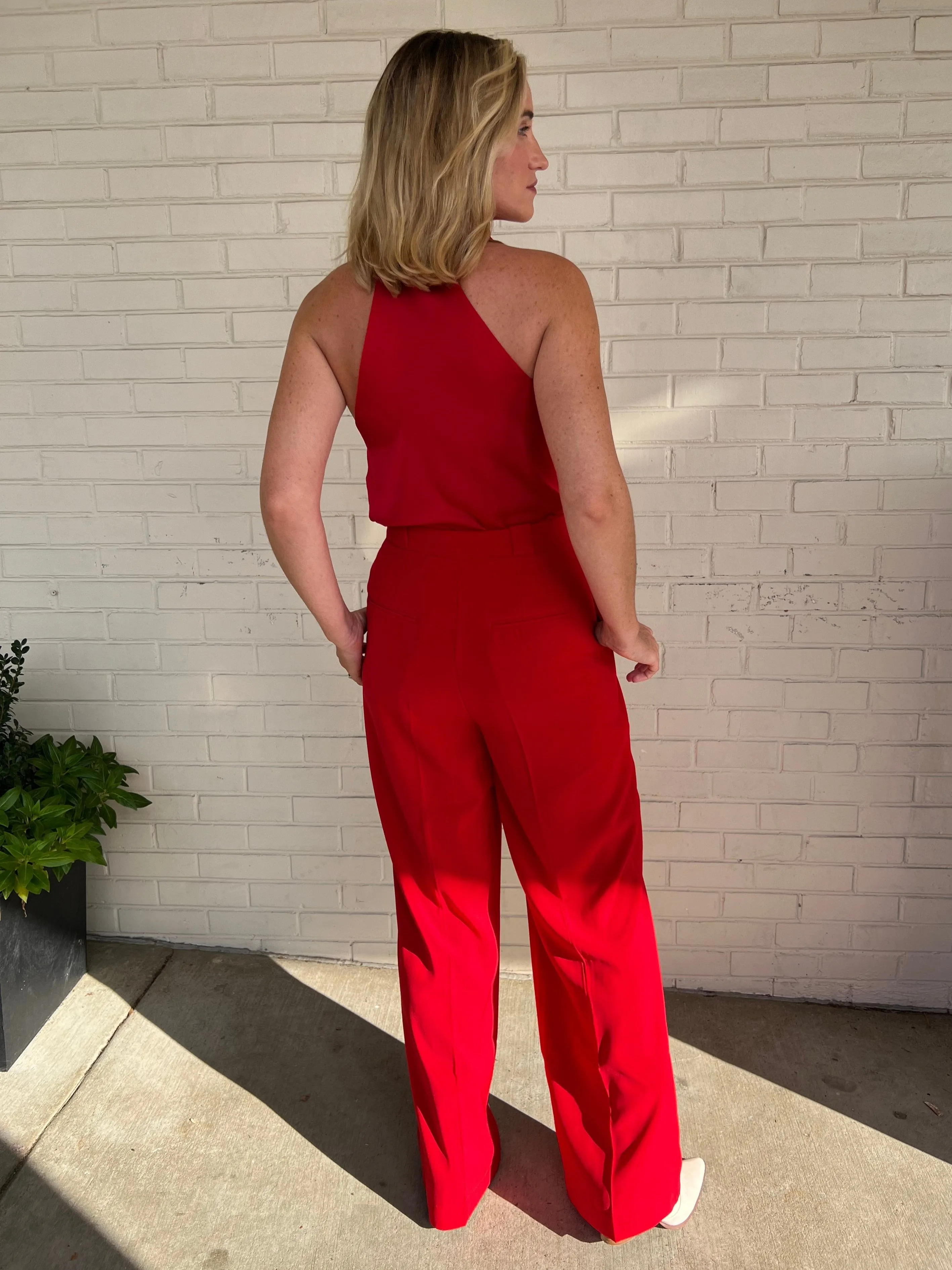 [ASTR The Label] Bryony High Waisted Trouser Pants - Red