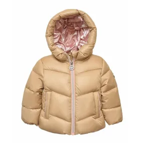 Baby Girls Metallic Lined Hood Puffer Jacket