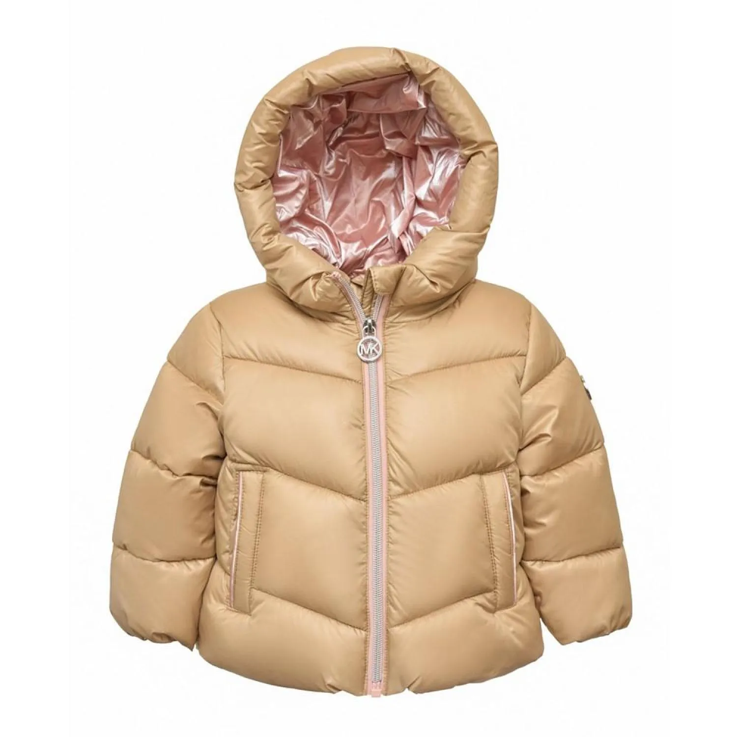 Baby Girls Metallic Lined Hood Puffer Jacket