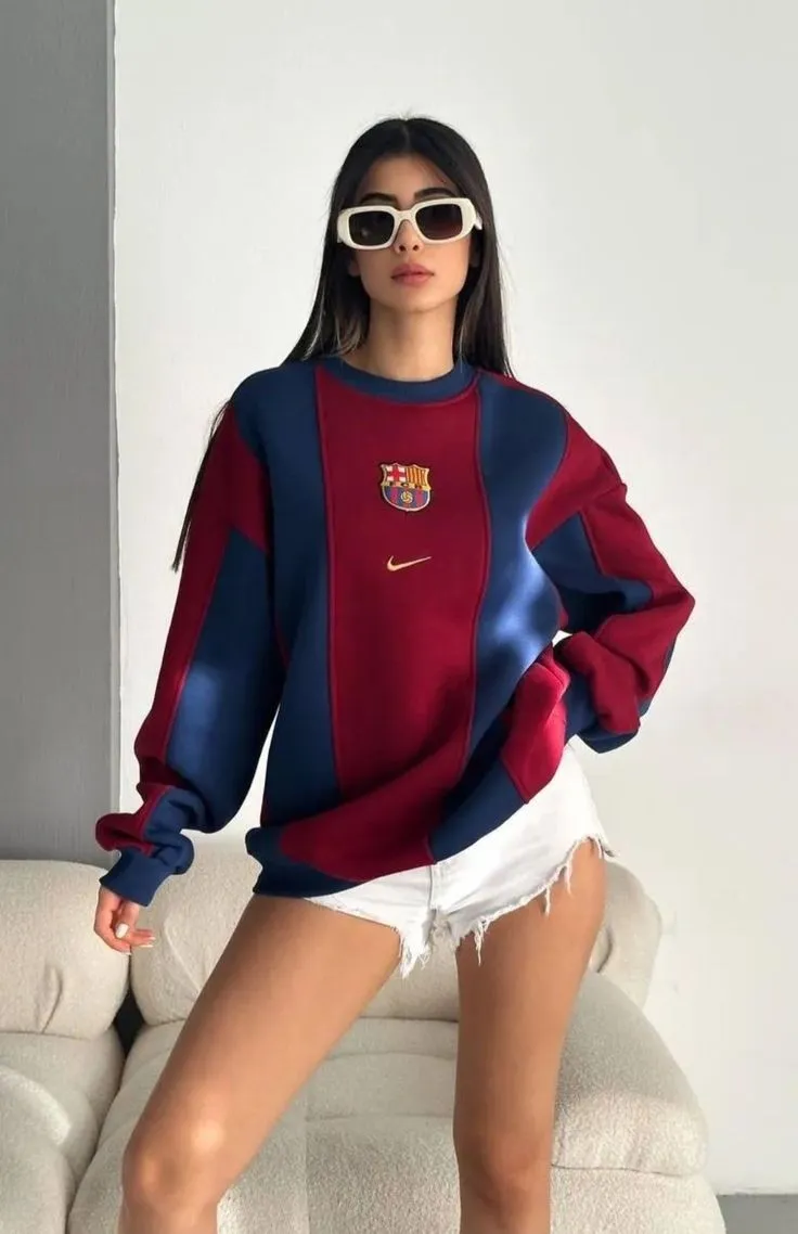 Barcelona High quality Y2K Baggy Oversized Unisex Sweatshirt Fashion Outfit