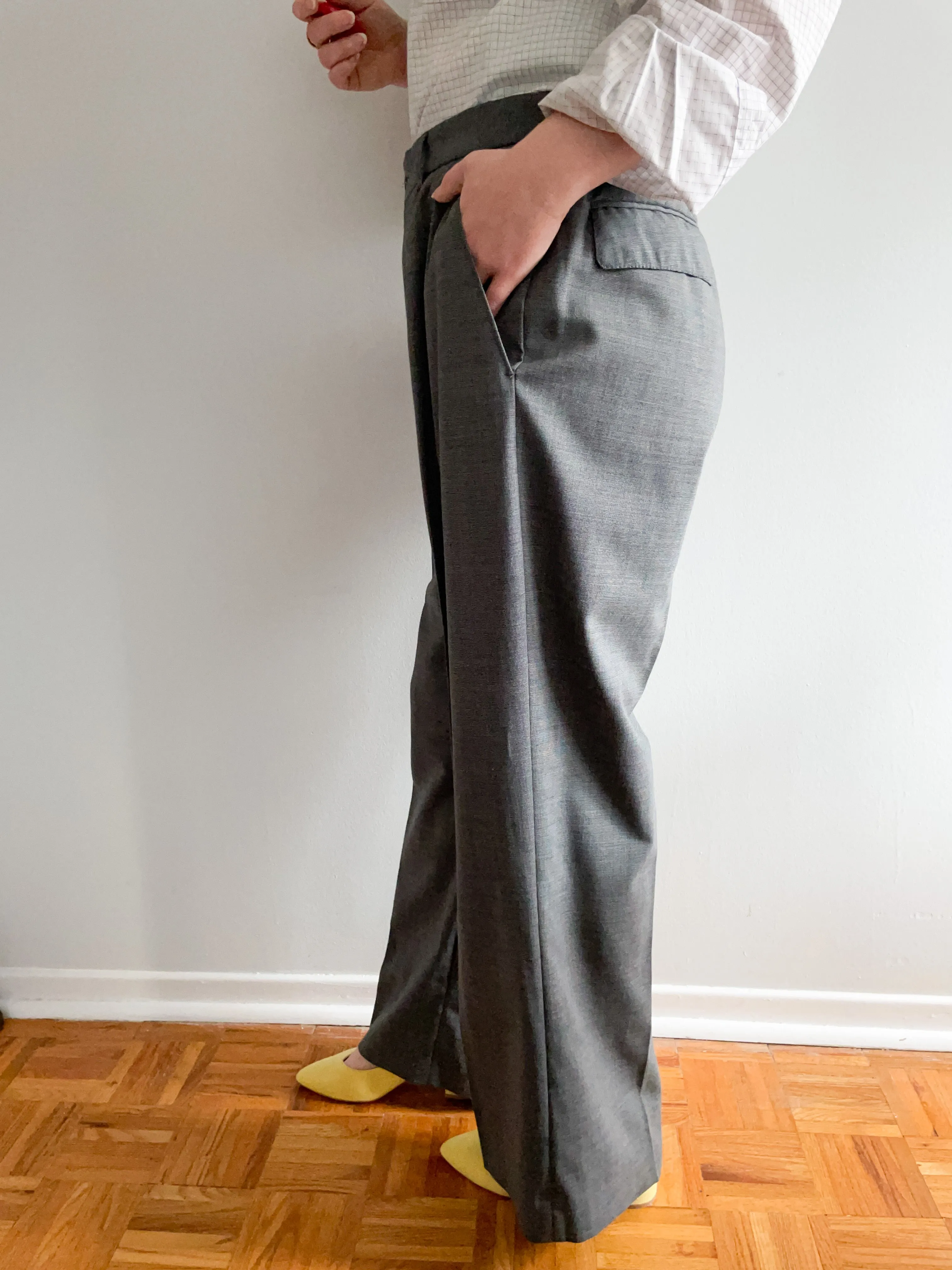 Bertoni Grey Straight Leg Pants- Large