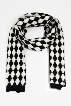 Black & White Harlequin Knit Scarf