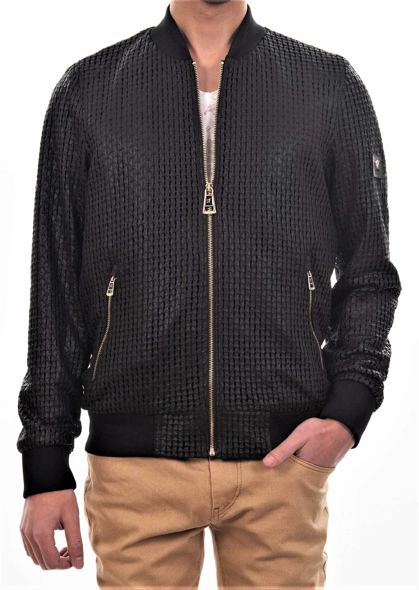 Black Diamond Weaved Knit Jacket