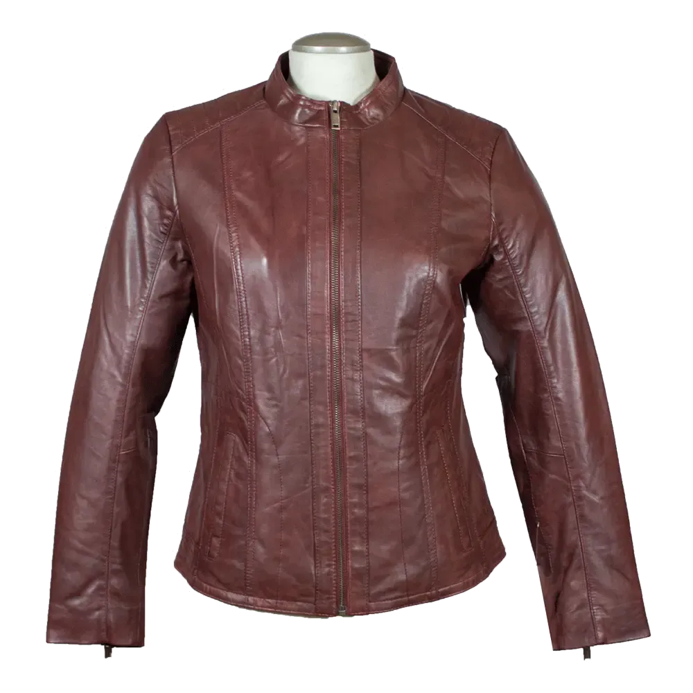 BOL Women's Zip Up Leather Jacket