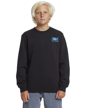 Boys Graphic Crew Sweatshirt in Black