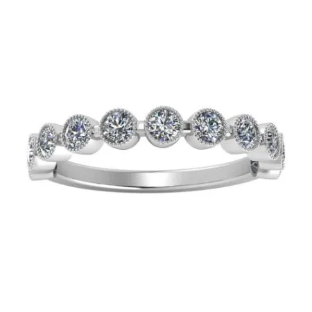 Briallen Round Millgrain Trendy Moissanite Wedding Ring