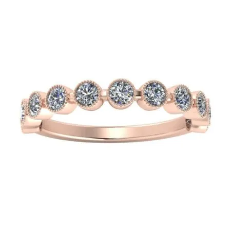 Briallen Round Millgrain Trendy Moissanite Wedding Ring