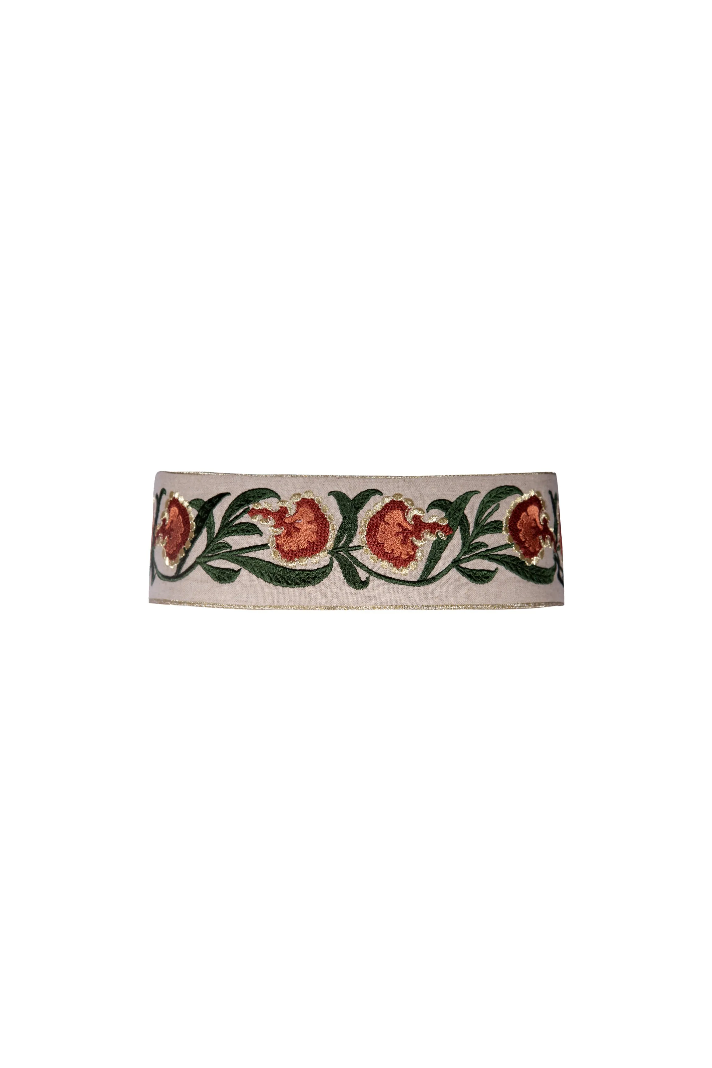 Carnation Belt- Ecru/Brick