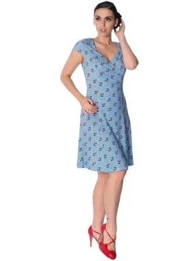 CHERRY LOVE WRAP OVER DRESS