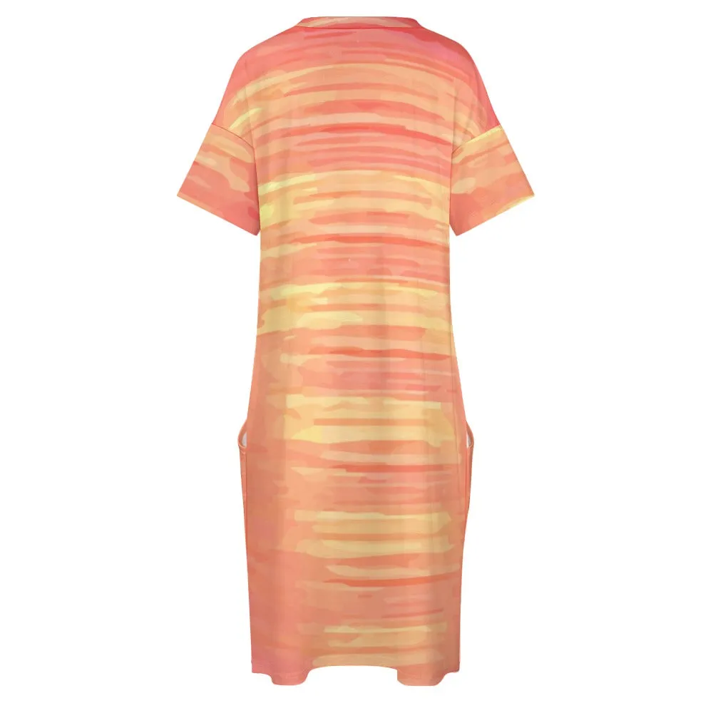 Coral Sunshine Loose pocket dress