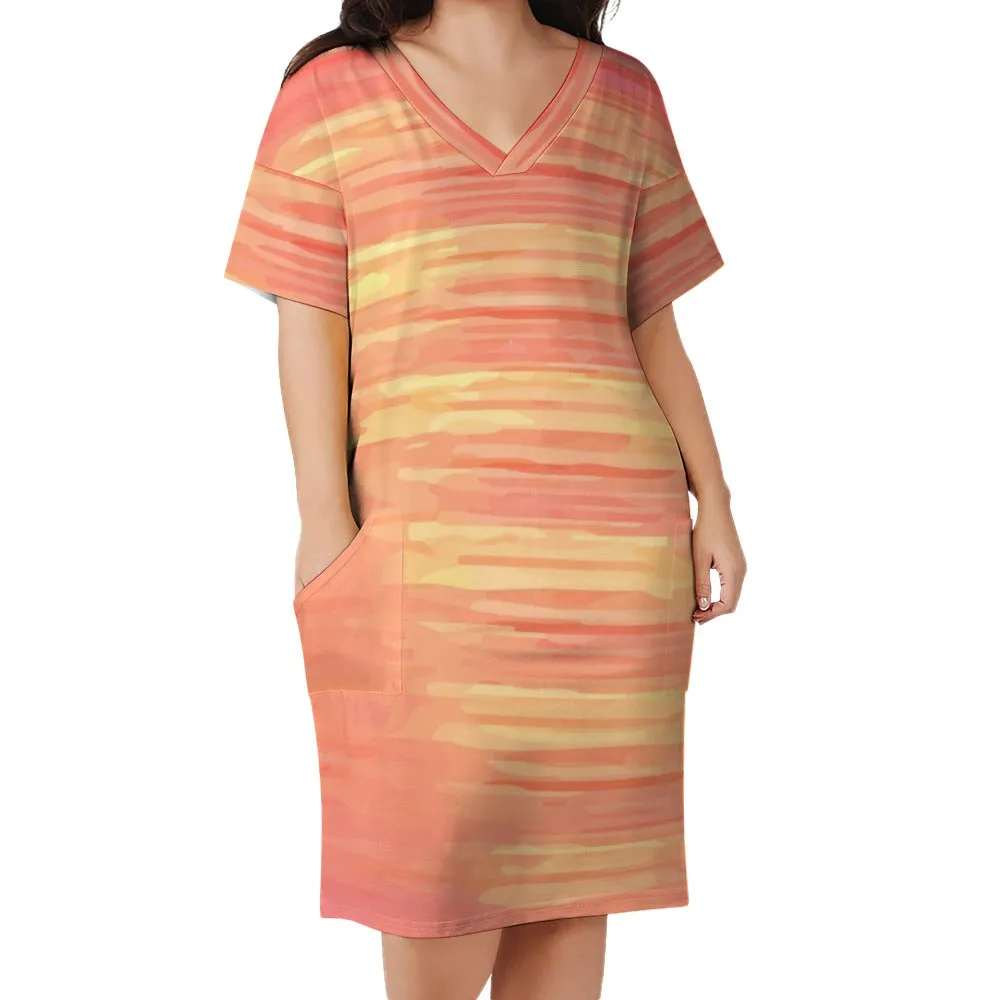 Coral Sunshine Loose pocket dress