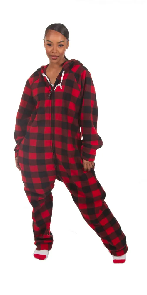 Couch Plaid-tato Onesie - Detachable Feet