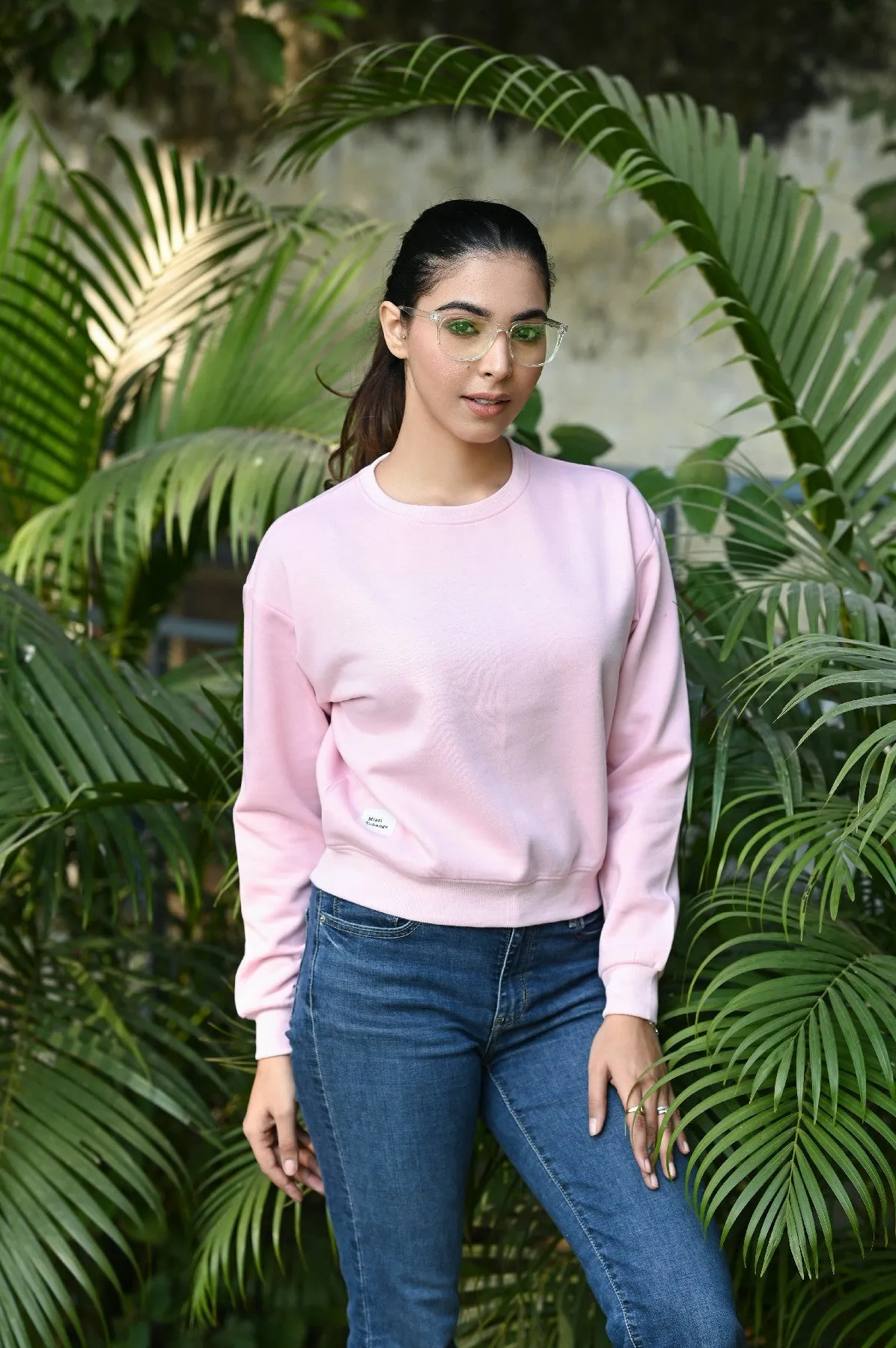 CROP SWEATSHIRT ( PINK )