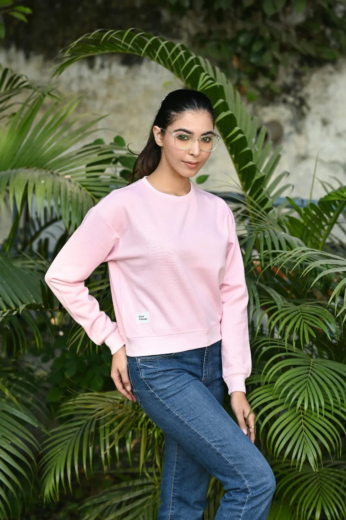 CROP SWEATSHIRT ( PINK )