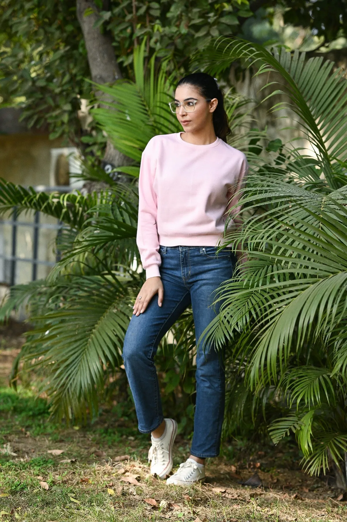 CROP SWEATSHIRT ( PINK )