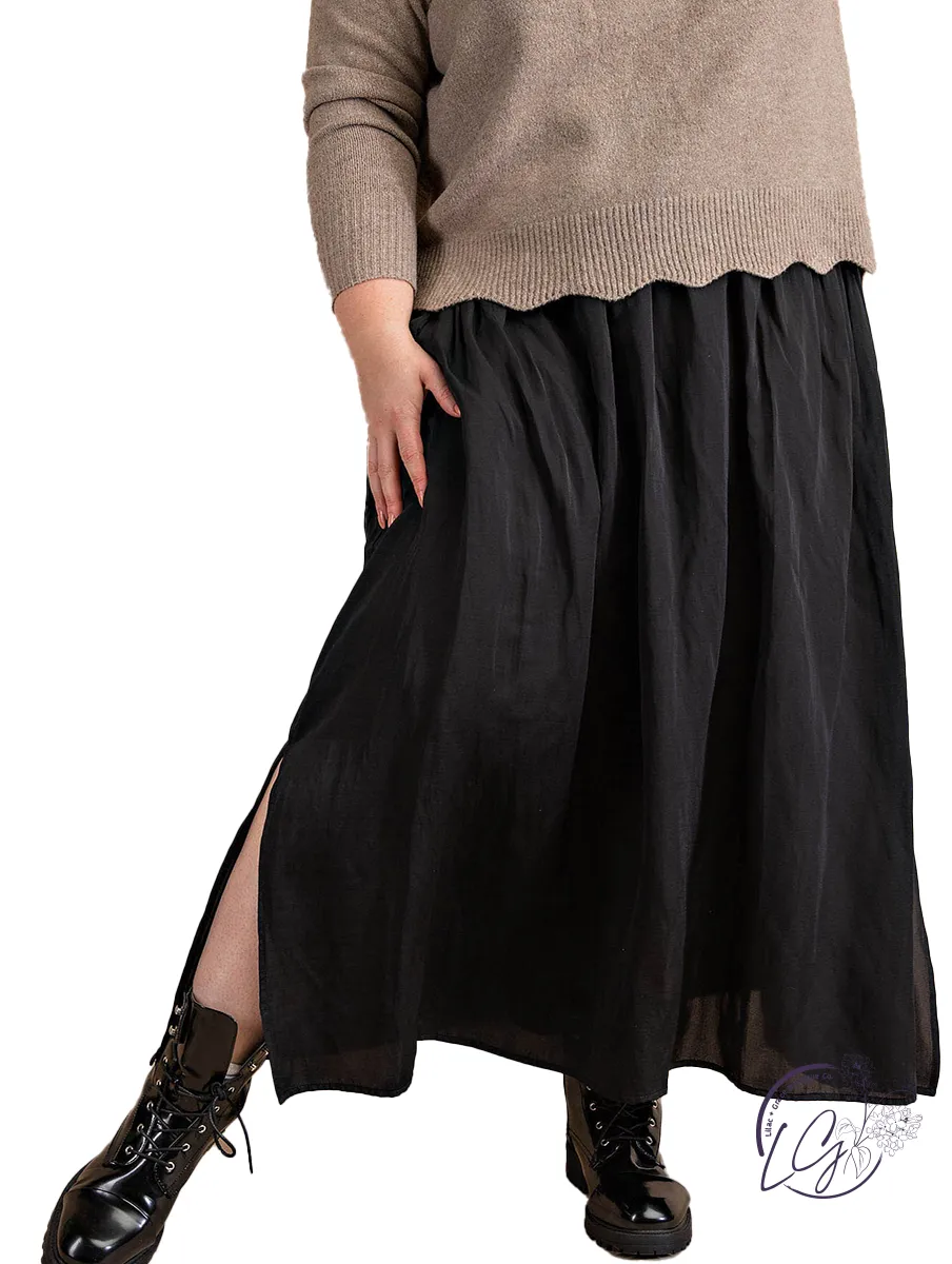 Curvy Not Too Late for Love Midi Skirt