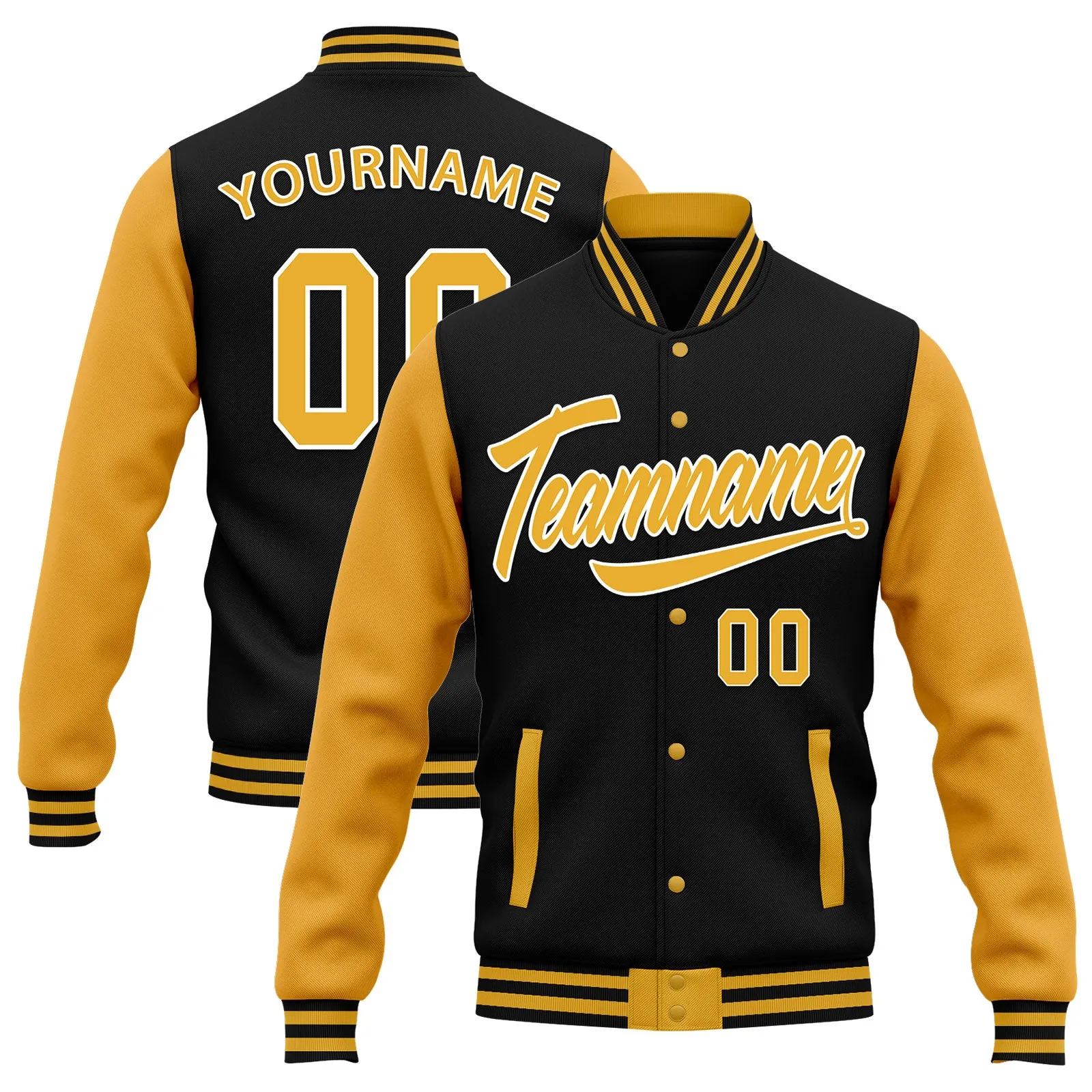 Custom Raglan Sleeves Jacket Bomber Full-Snap Varsity Letterman Personalized Jacket FZ005-D025002-3