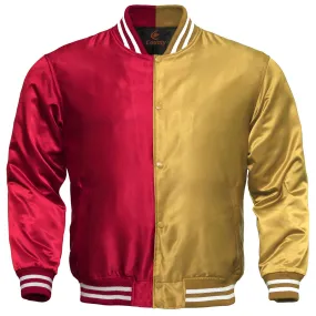 Custom Varsity Jackets Hot Pink Golden Satin Jacket Mens Letterman Jacket