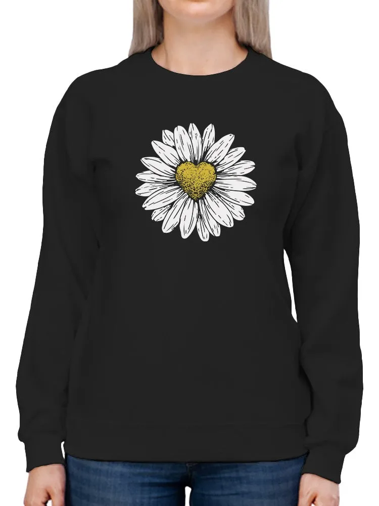 Daisy Flower With A Heart Sweatshirt Women's -GoatDeals Designs