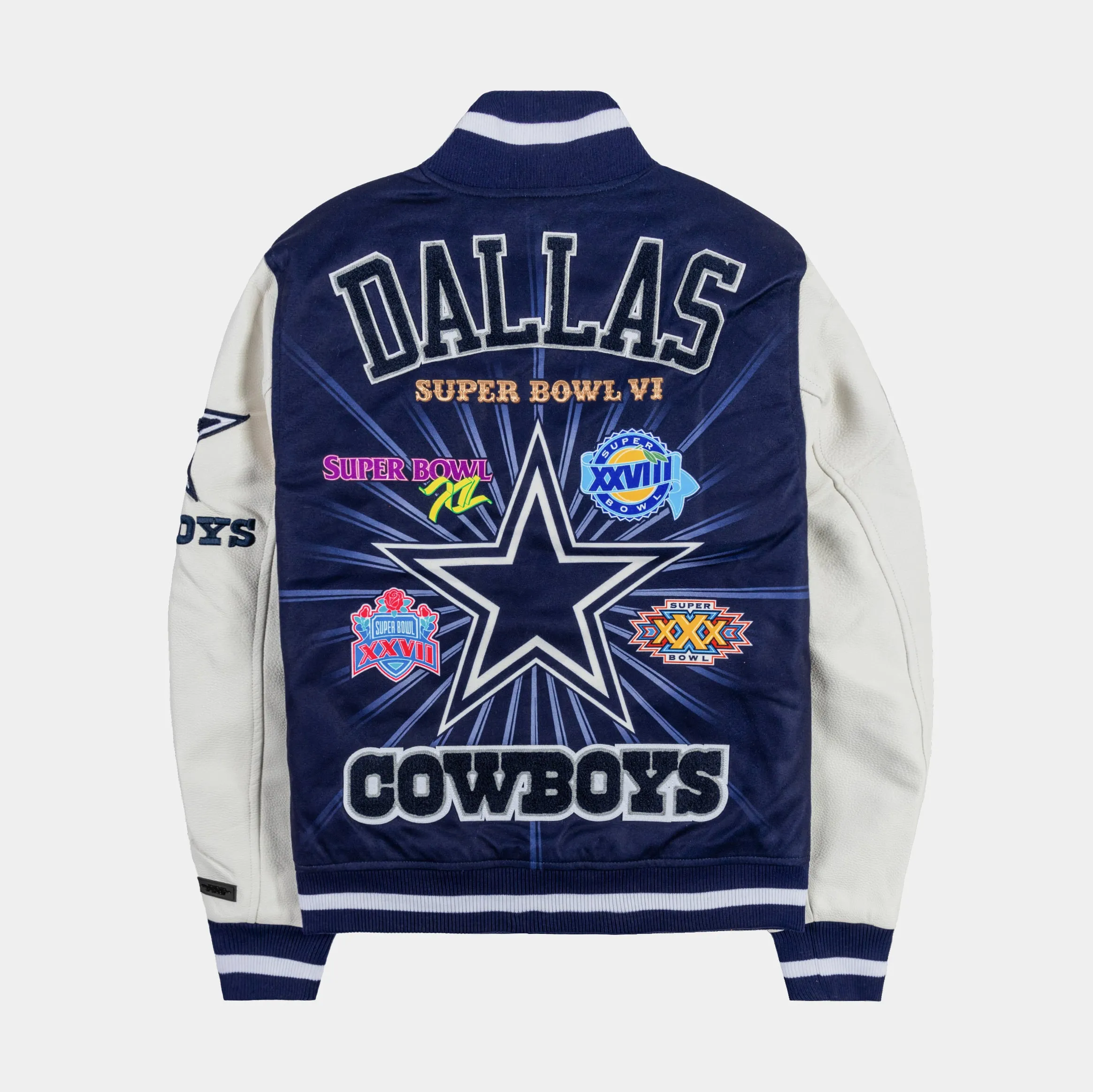 Dallas Cowboys Remix Varsity Mens Jacket (Navy/White)