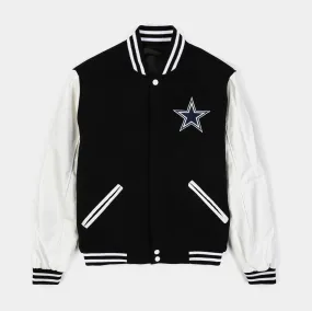 Dallas Cowboys Reversible Letterman Mens Jacket (Black/White/Blue)