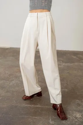 Double Pleats High Waist Pants