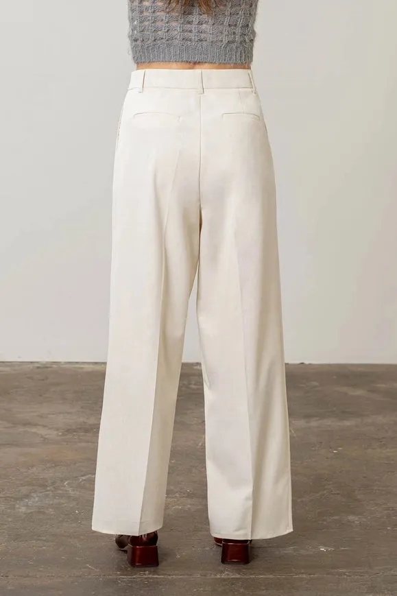 Double Pleats High Waist Pants