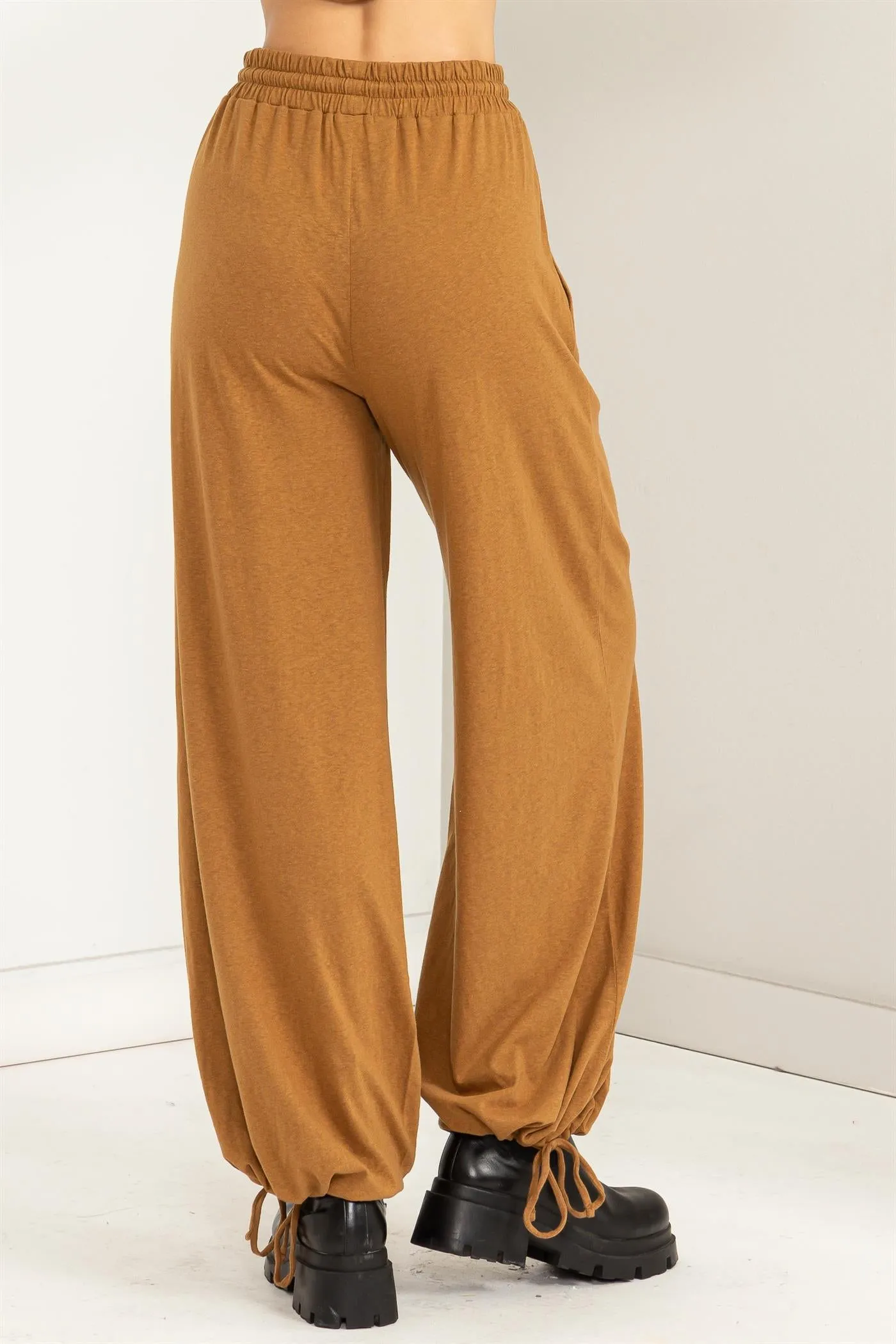 DZ23G029-HIGHT WAIST DRAWSTRING WIDE LEG PANTS