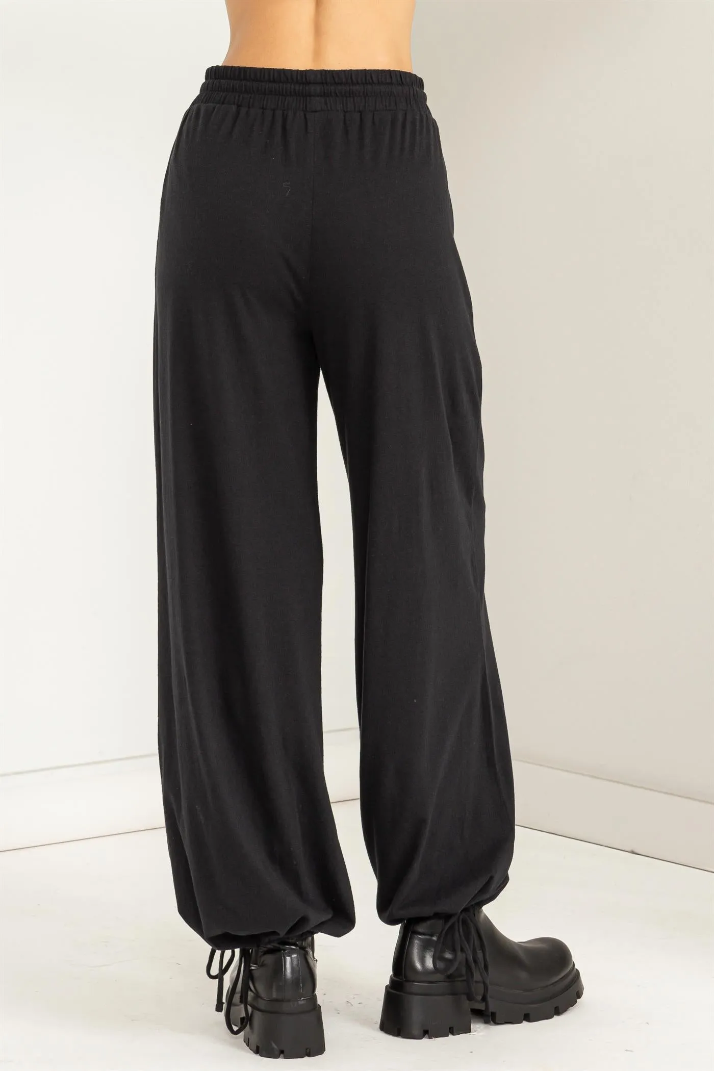 DZ23G029-HIGHT WAIST DRAWSTRING WIDE LEG PANTS